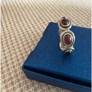 Sterling silver ruby stone ring